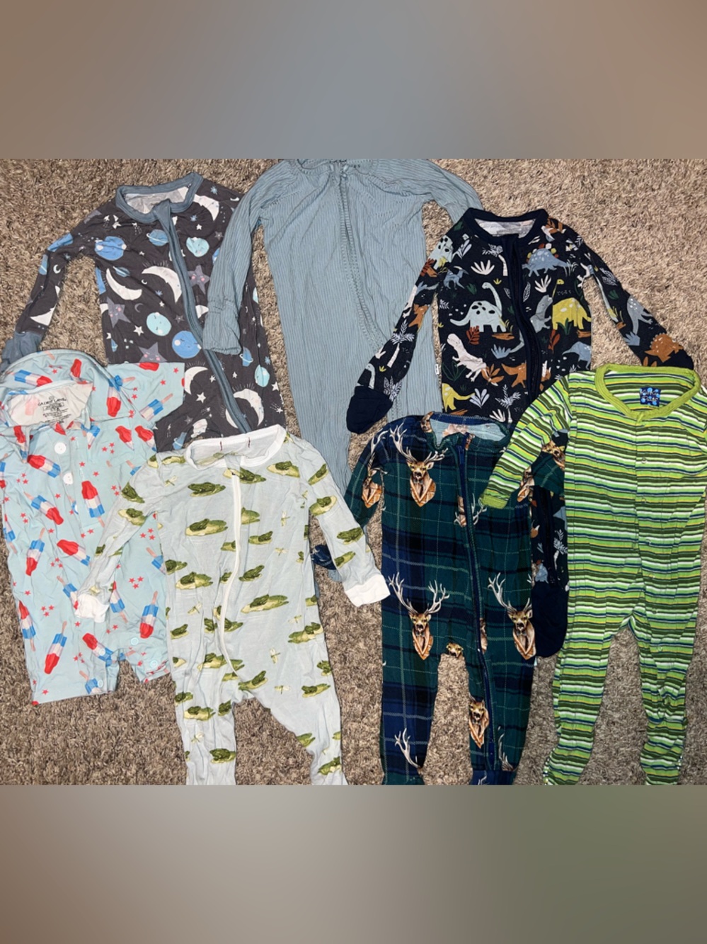 Baby Boy Bamboo PJ Bundle Milkbarn Little Sleepies Caden Lane 3-6 months